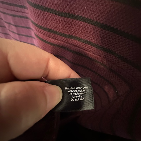 Lane Bryant Burgundy Stripped Pullover Shift Dress w/Pockets, 3/4sleeves - 14/16 - Picture 8 of 9